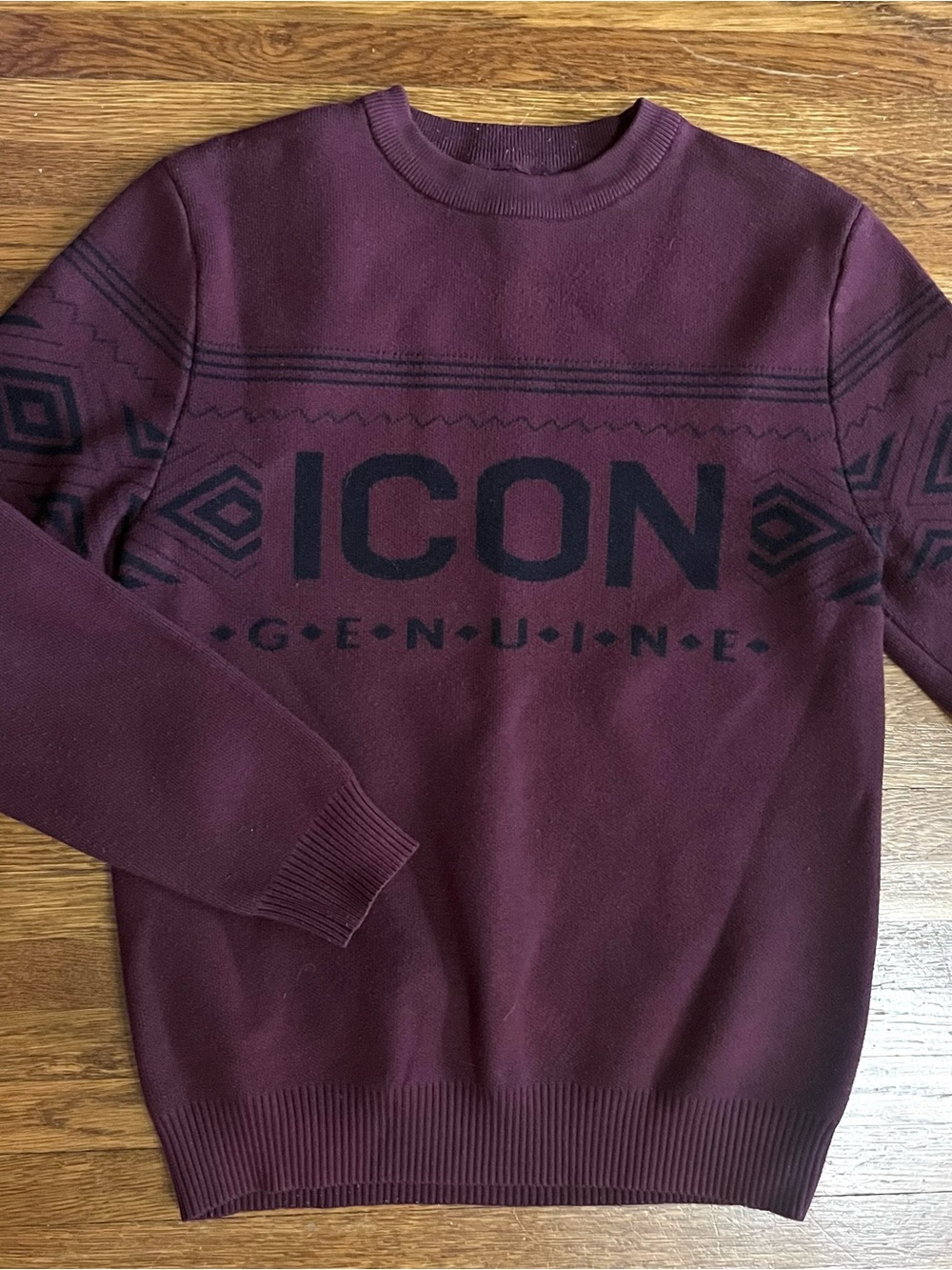 XIOS S Genuine Icon sweater wine burgundy chunky knit men’s streetwear ski